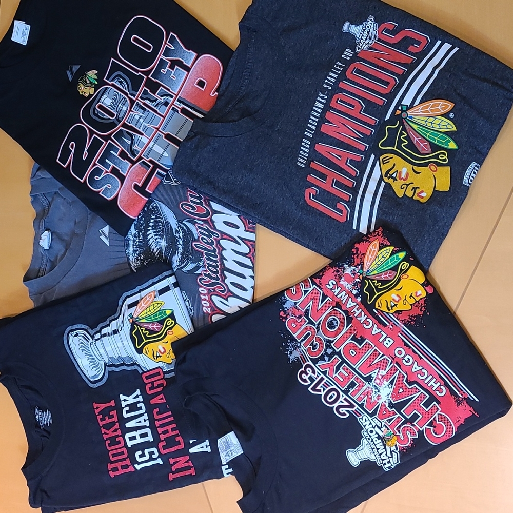 Chicago Blackhawks Championship Qty 5 t-shirts size XL and 2XL